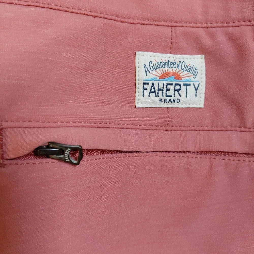 Faherty Original All Day Shorts Size 29 Salmon Inside Drawstring 